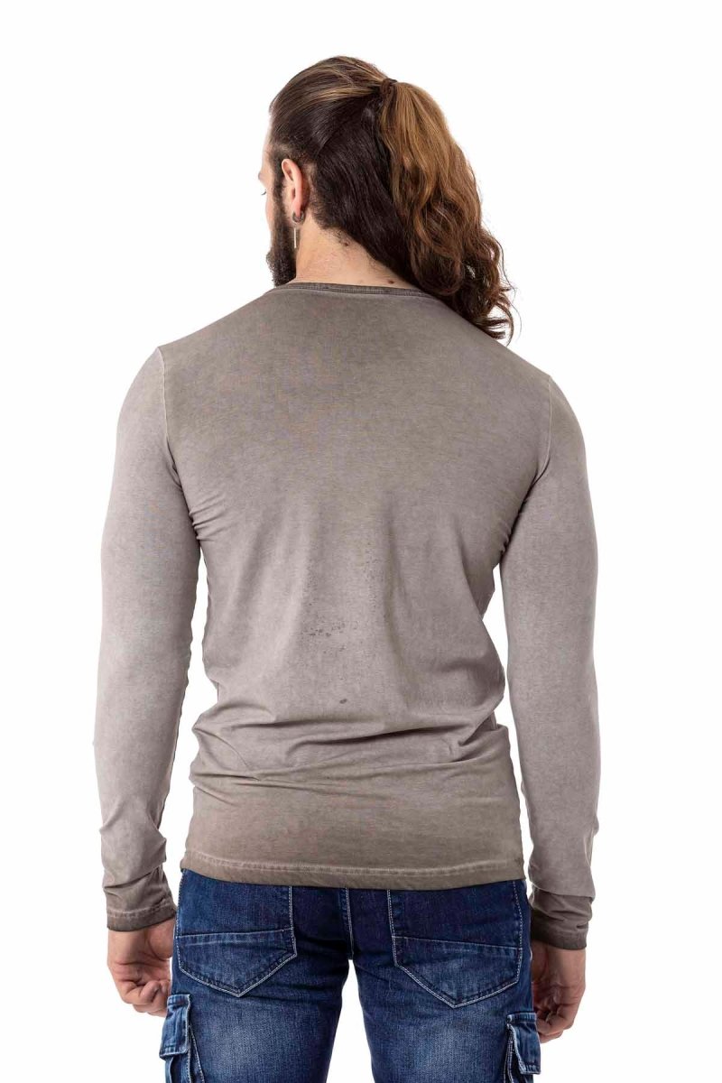 CL527 Men's long-sleeved shirt with stylish prints