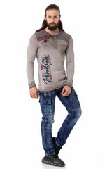 CL527 Men's long-sleeved shirt with stylish prints