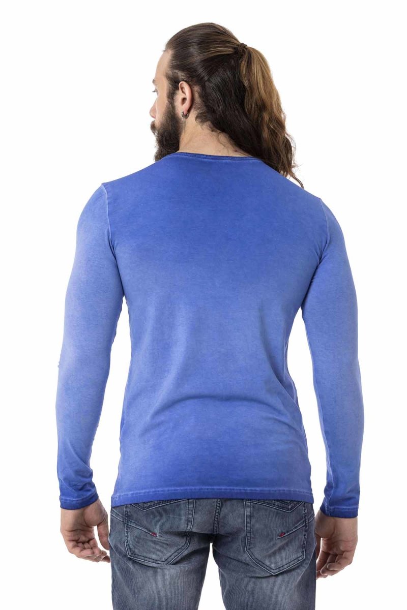 CL527 Men's long-sleeved shirt with stylish prints