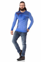 CL527 Men's long-sleeved shirt with stylish prints