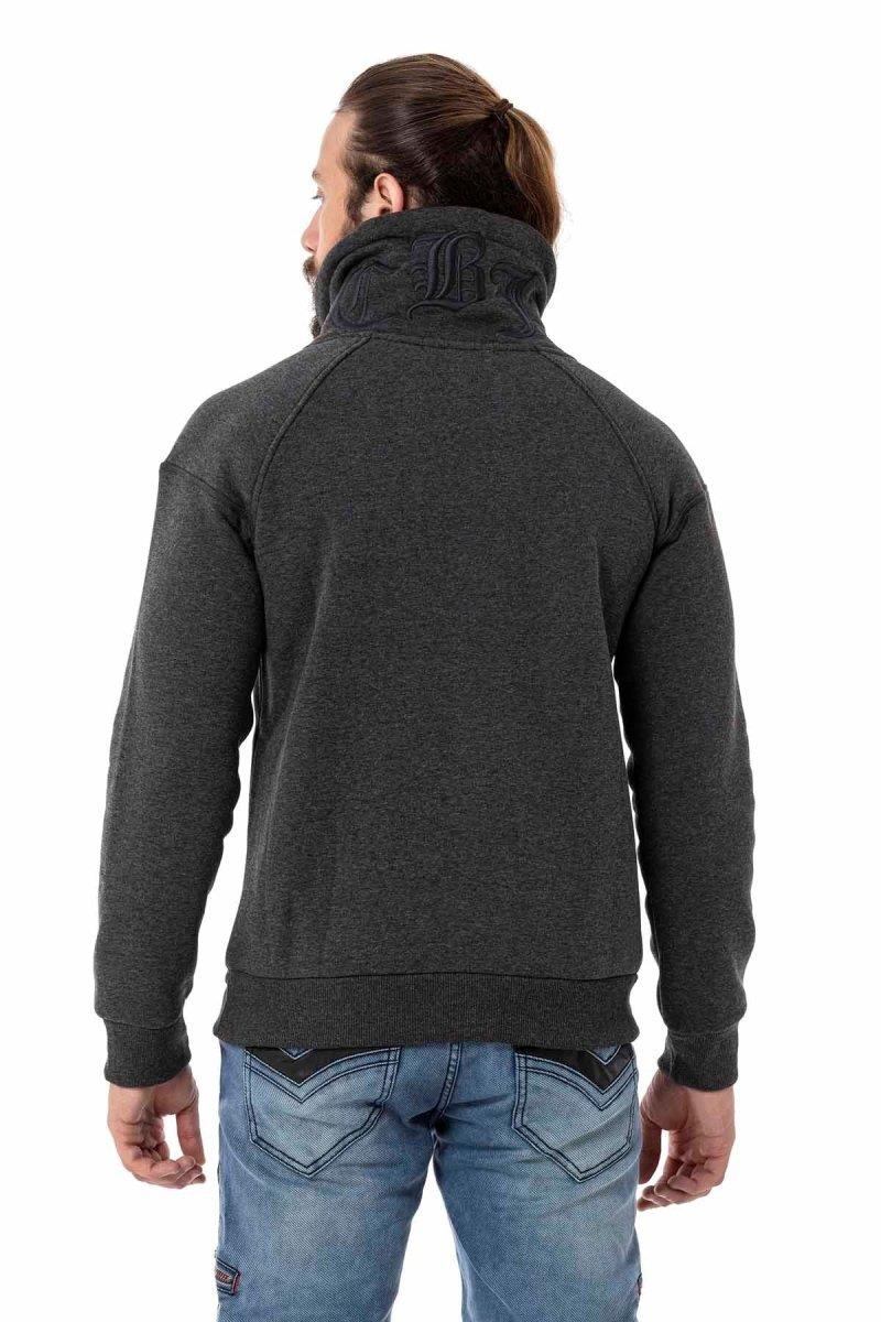 CL529 Men's sweatshirt with high stand-up collar