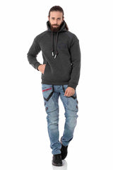 CL529 Men's sweatshirt with high stand-up collar