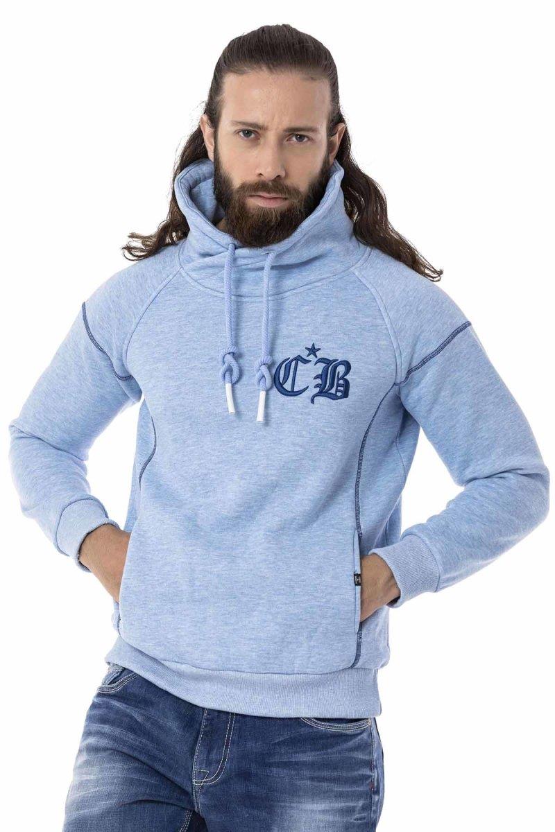 CL529 Men's sweatshirt with high stand-up collar