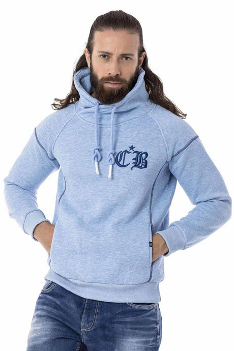 CL529 Men's sweatshirt with high stand-up collar