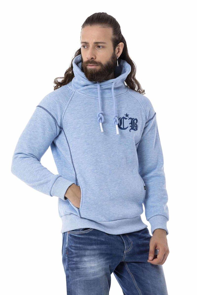 CL529 Men's sweatshirt with high stand-up collar