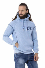 CL529 Men's sweatshirt with high stand-up collar