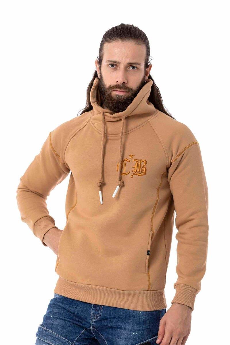 CL529 Men's sweatshirt with high stand-up collar