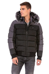 CM182 Men's Winter Jacket – with detachable hood & striking design
