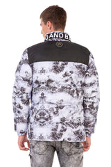 CM183 Men's Winter Jacket – Urban Print Look with Branded Lining & Insulated Hood