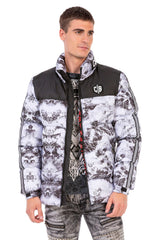 CM183 Men's Winter Jacket – Urban Print Look with Branded Lining & Insulated Hood