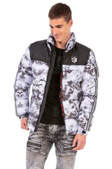 CM183 Men's Winter Jacket – Urban Print Look with Branded Lining & Insulated Hood