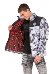 CM183 Men's Winter Jacket – Urban Print Look with Branded Lining & Insulated Hood