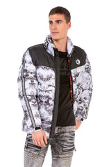CM183 Men's Winter Jacket – Urban Print Look with Branded Lining & Insulated Hood
