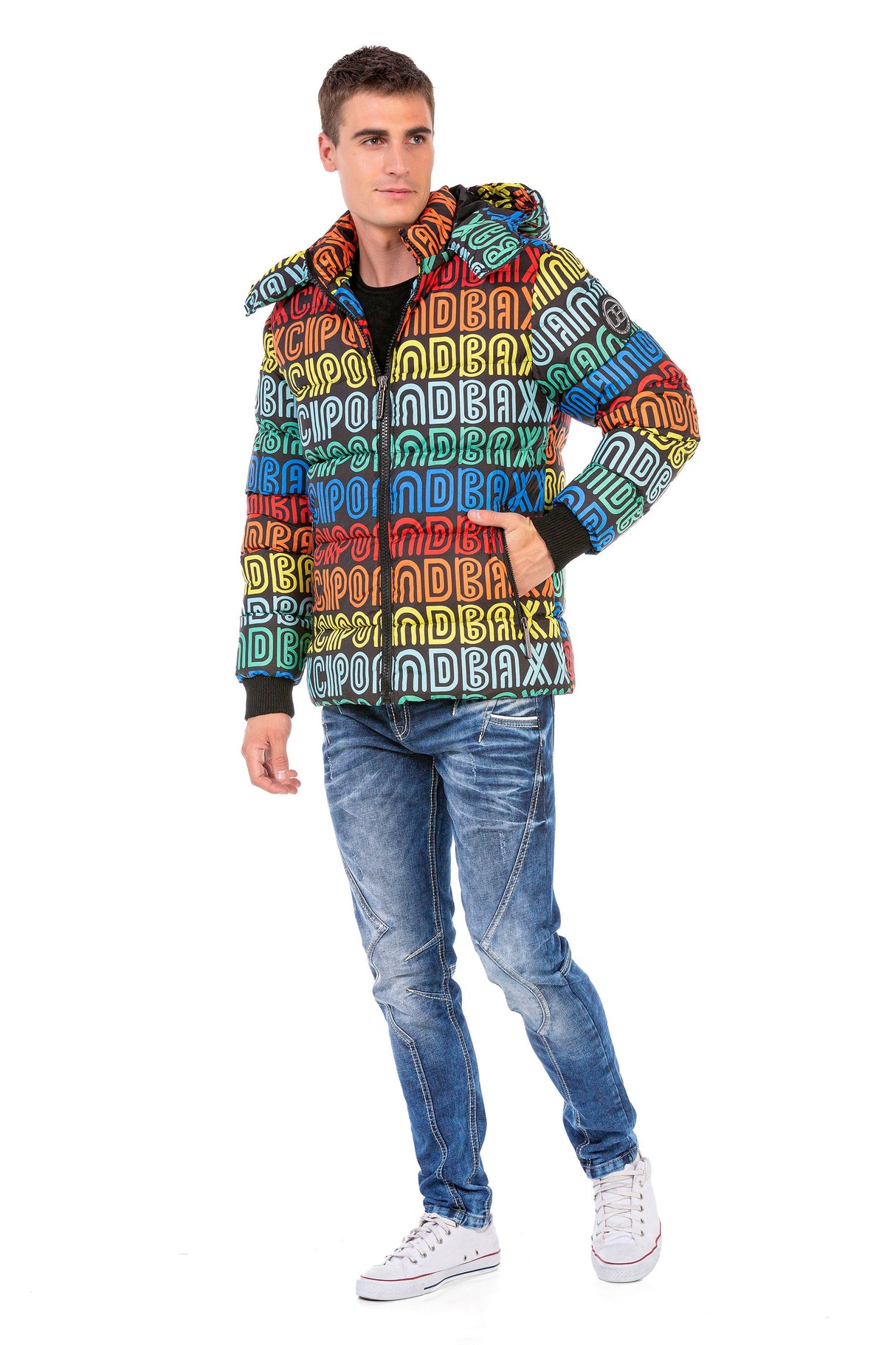 CM186 Men's Winter Jacket – Vibrant Brand Design with Insulated Hood