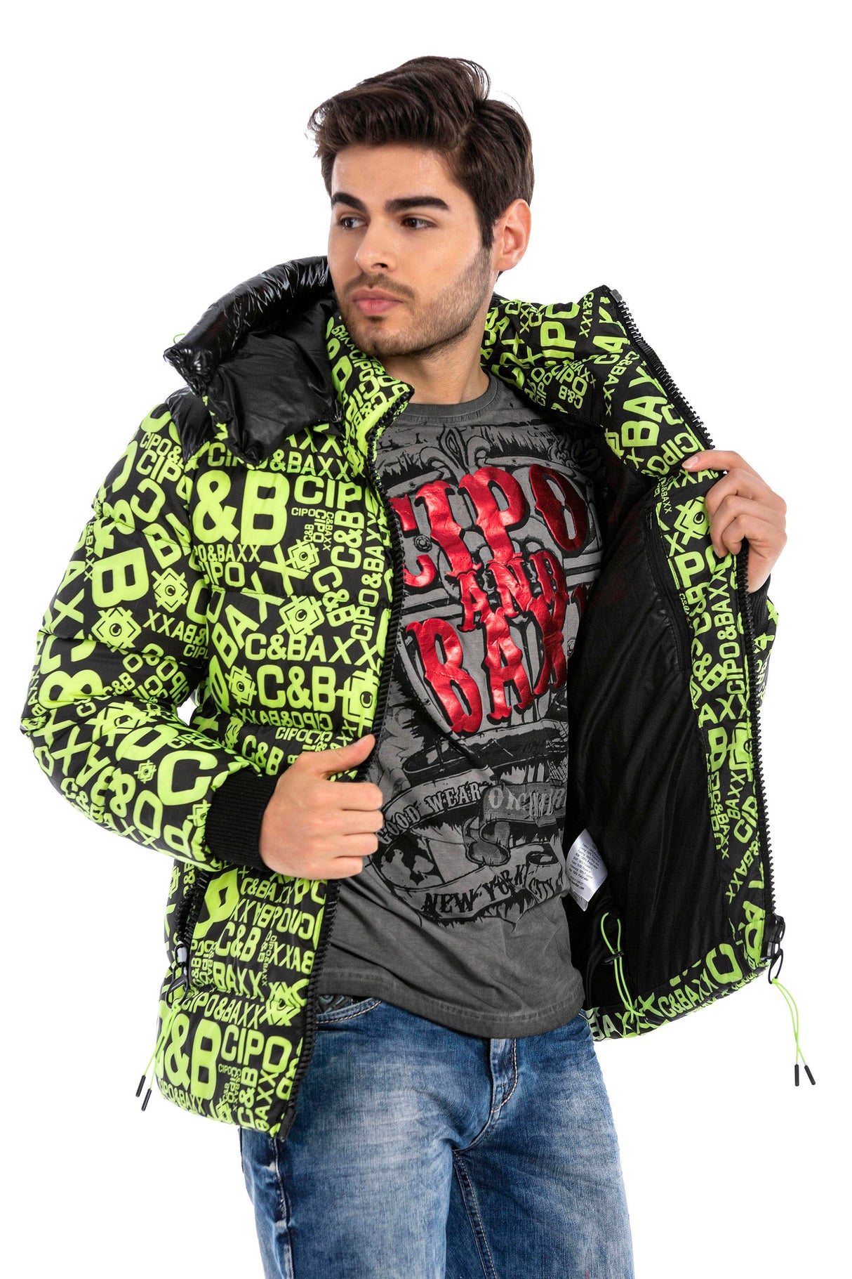 CM193 Men's Winter Jacket – Urban Look with Detachable Hood Product Description