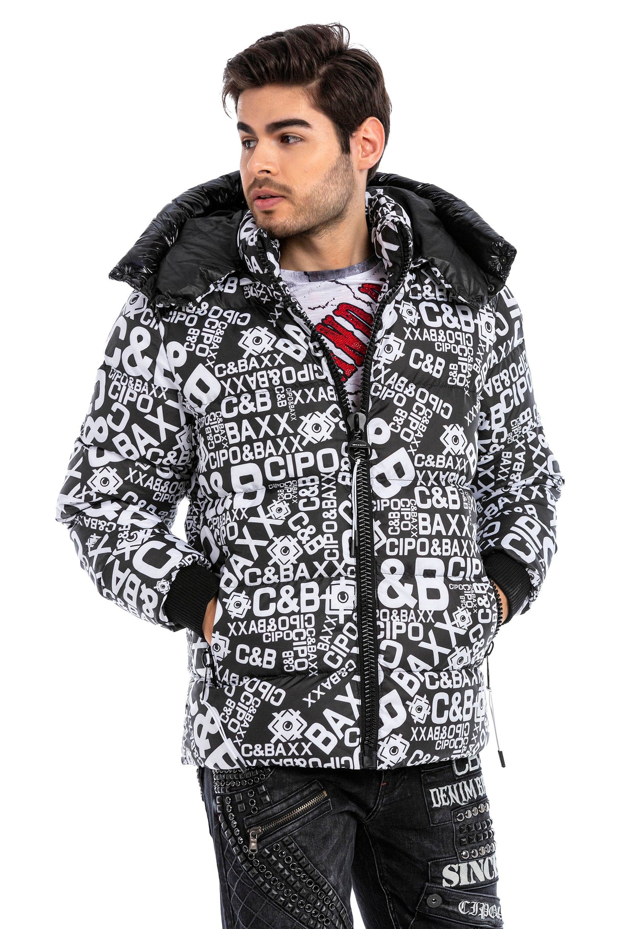 CM193 Men's Winter Jacket – Urban Look with Detachable Hood Product Description