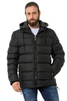 CM202 Men's Winter Jacket – Beige with Detachable Hood & Functional Details