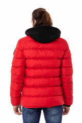 CM202 Men's Winter Jacket – Beige with Detachable Hood & Functional Details