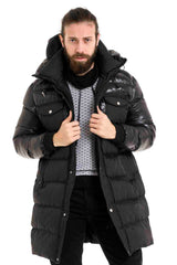 CM209 Men's Winter Jacket – Long Cut & Warmly Lined | Detachable Hood with Zipper