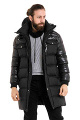 CM209 Men's Winter Jacket – Long Cut & Warmly Lined | Detachable Hood with Zipper