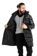 CM209 Men's Winter Jacket – Long Cut & Warmly Lined | Detachable Hood with Zipper