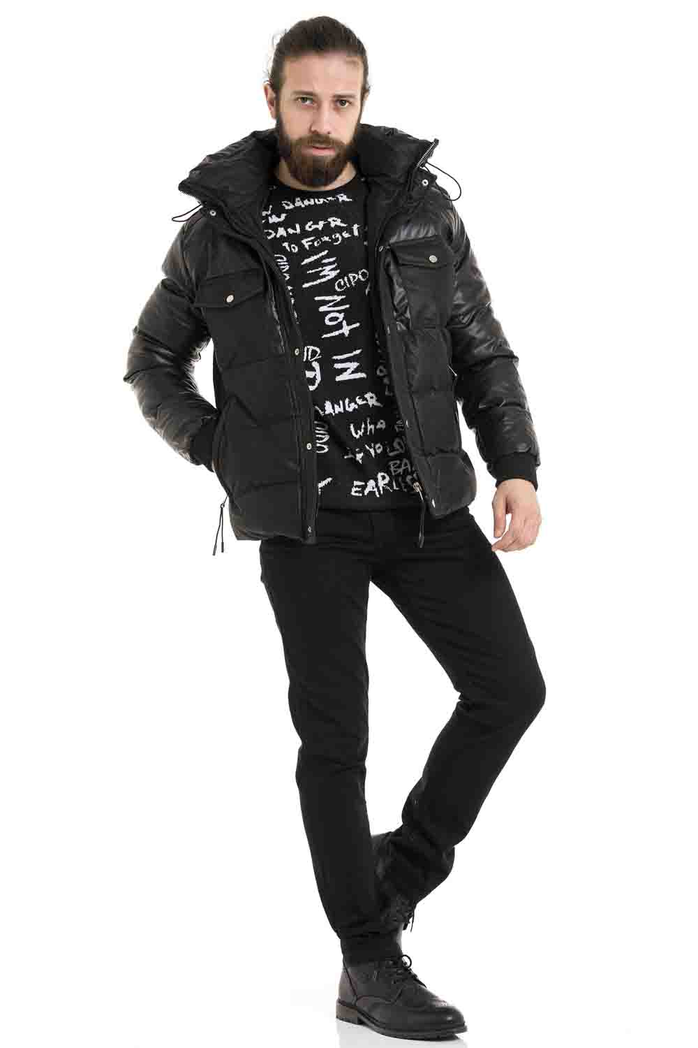 CM212 Men's Winter Jacket – with detachable hood & functional details