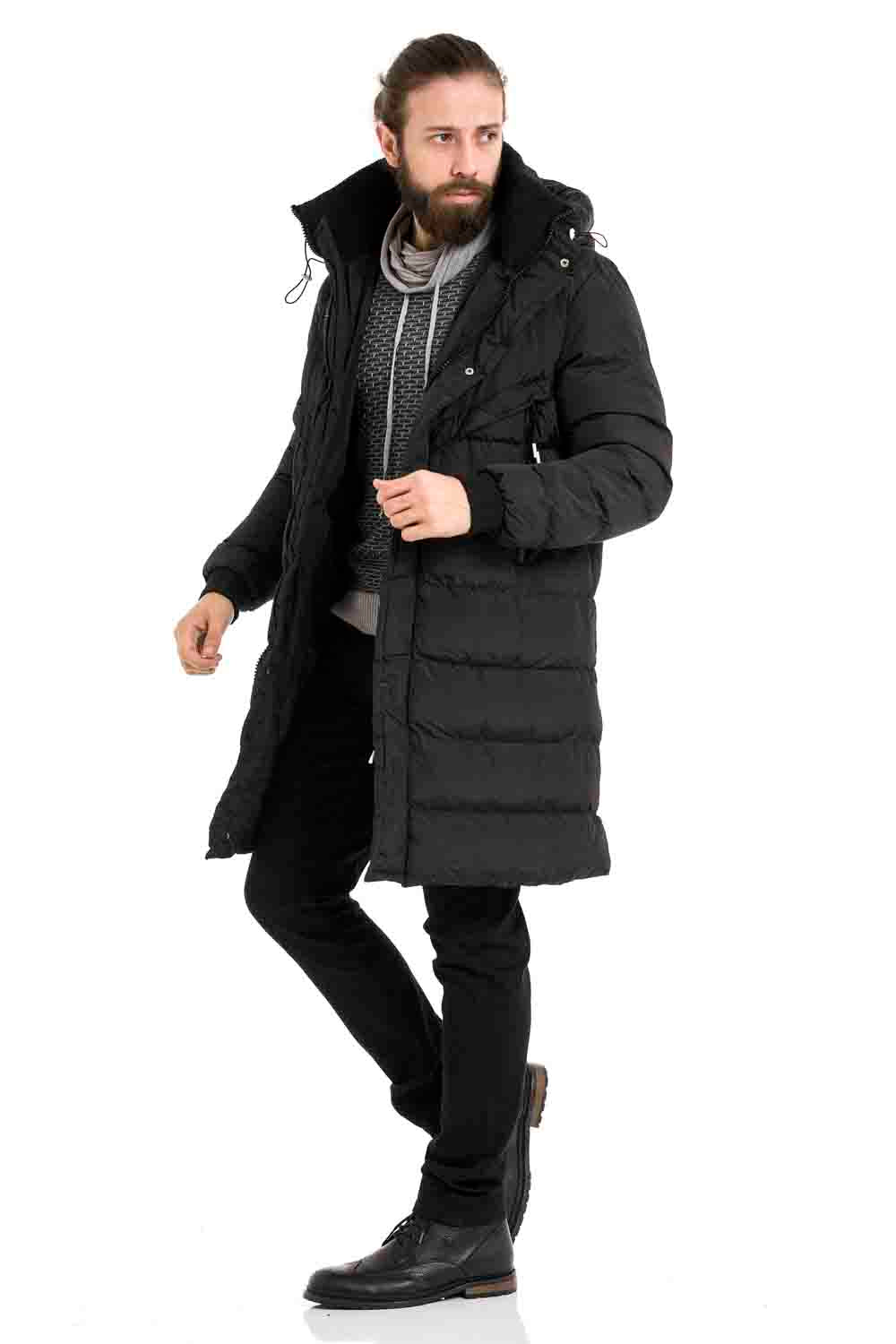 CM213 Men's Winter Jacket – with detachable hood & functional details