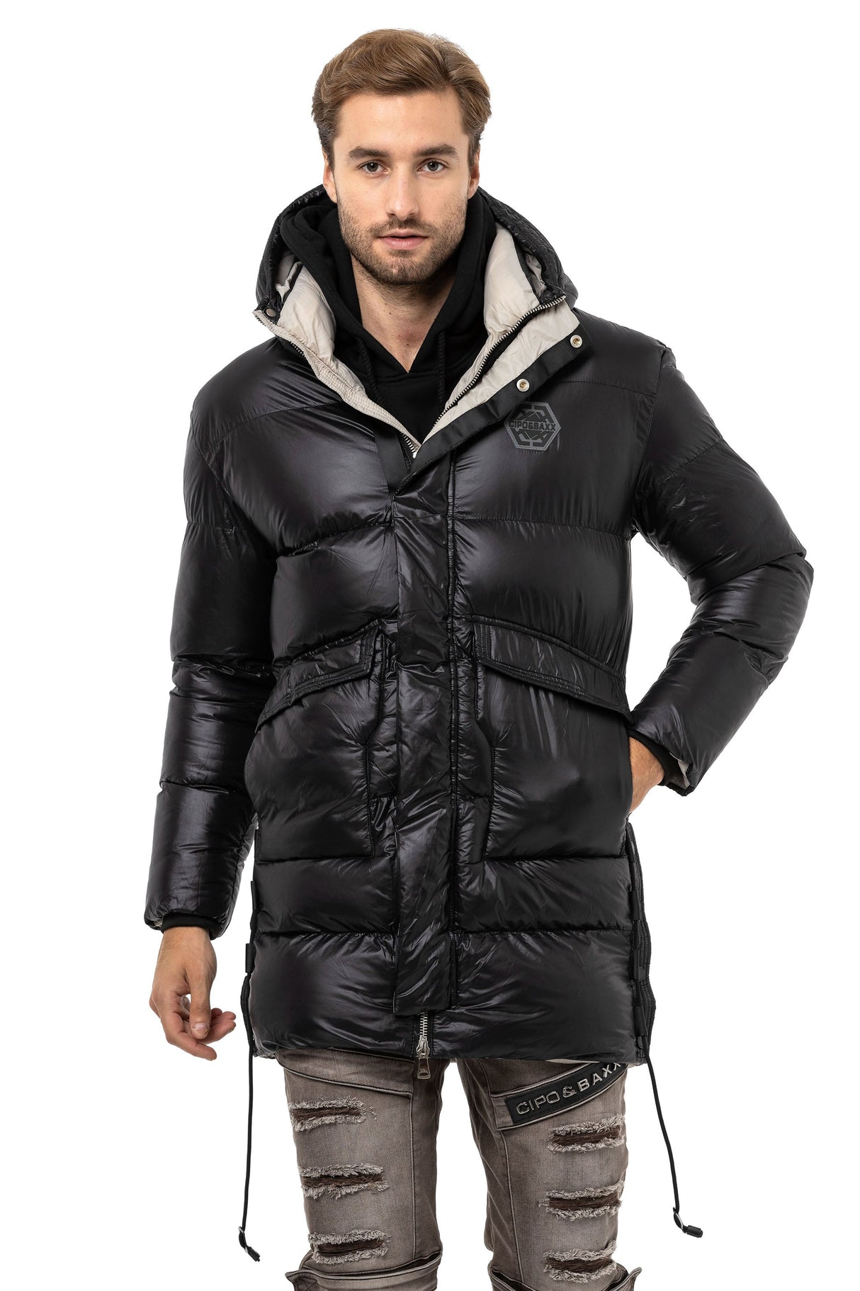 CM219 Men's Winter Jacket – Long Cut & Extra Warm | For Extreme Cold with Insulated Hood