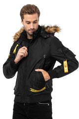 CM220 Men's Winter Bomber Jacket – Extra warm & functional | For very cold days with insulated hood