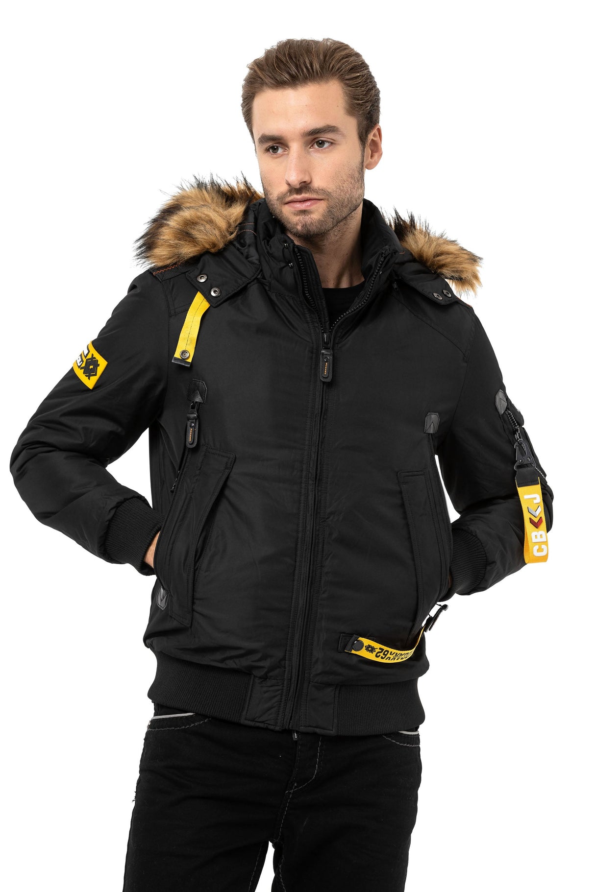 CM220 Men's Winter Bomber Jacket – Extra warm & functional | For very cold days with insulated hood