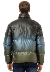 CM221 Men's Winter Jacket – Glossy finish with sporty color gradient & functional zippers