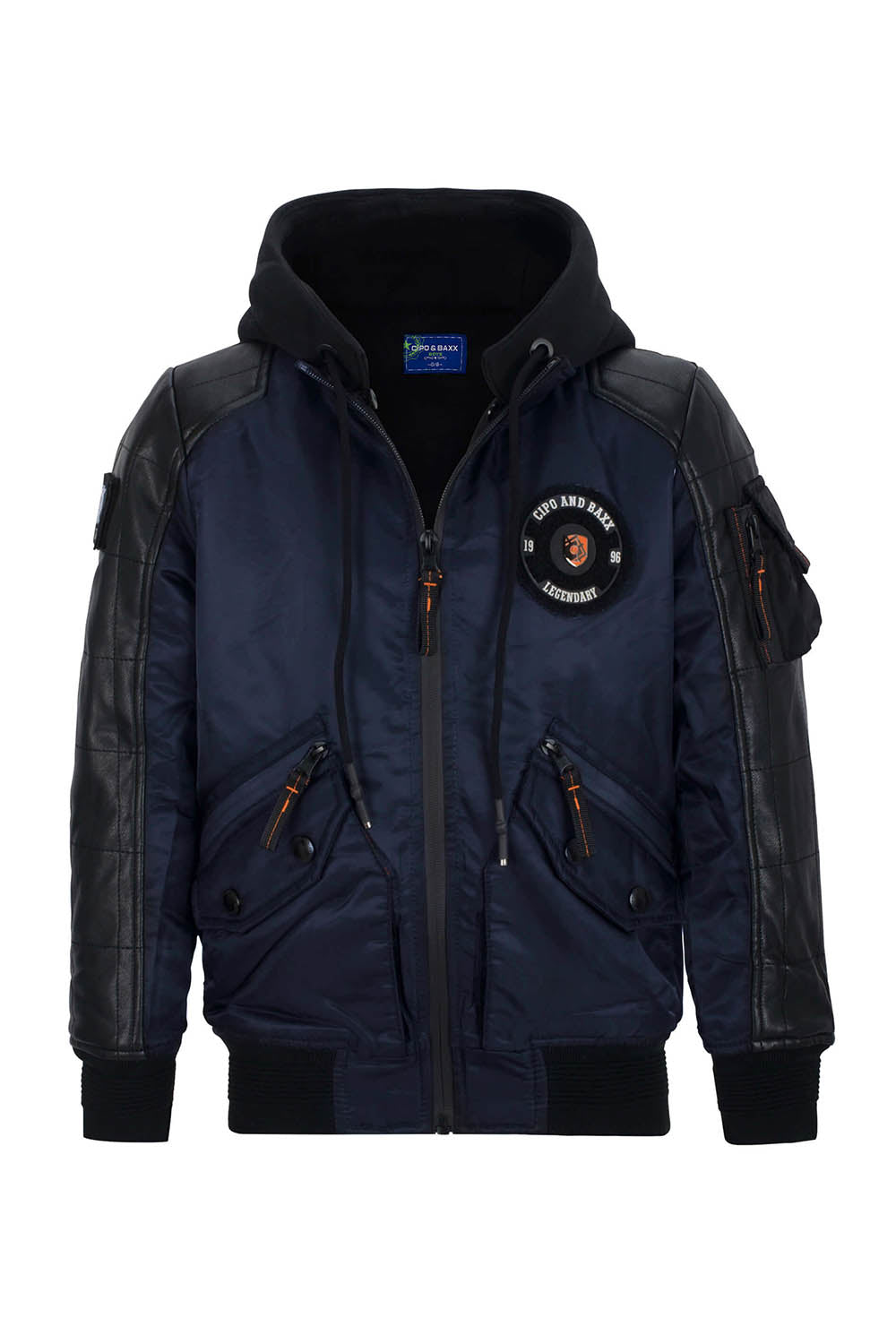 CMK101 – Black children's jacket with hood and zippered pockets