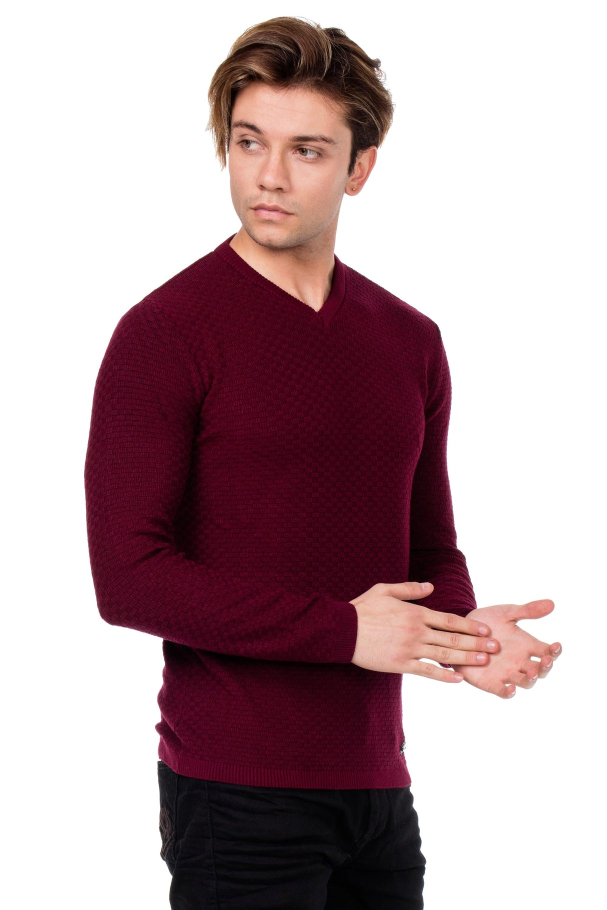 CP169 Men's Sweater – V-Neck Knit Sweater in a Modern Style