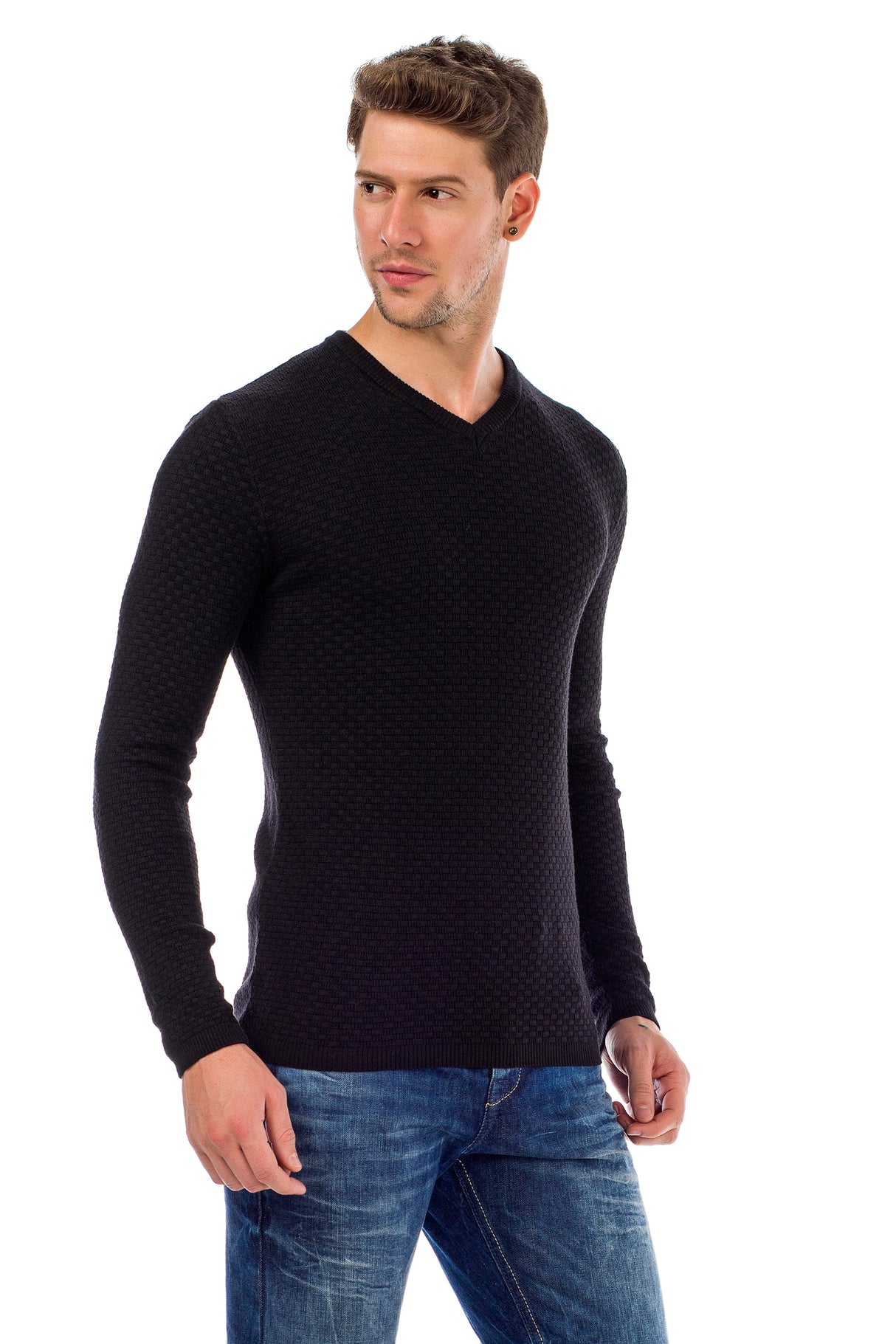 CP169 Men's Sweater – V-Neck Knit Sweater in a Modern Style