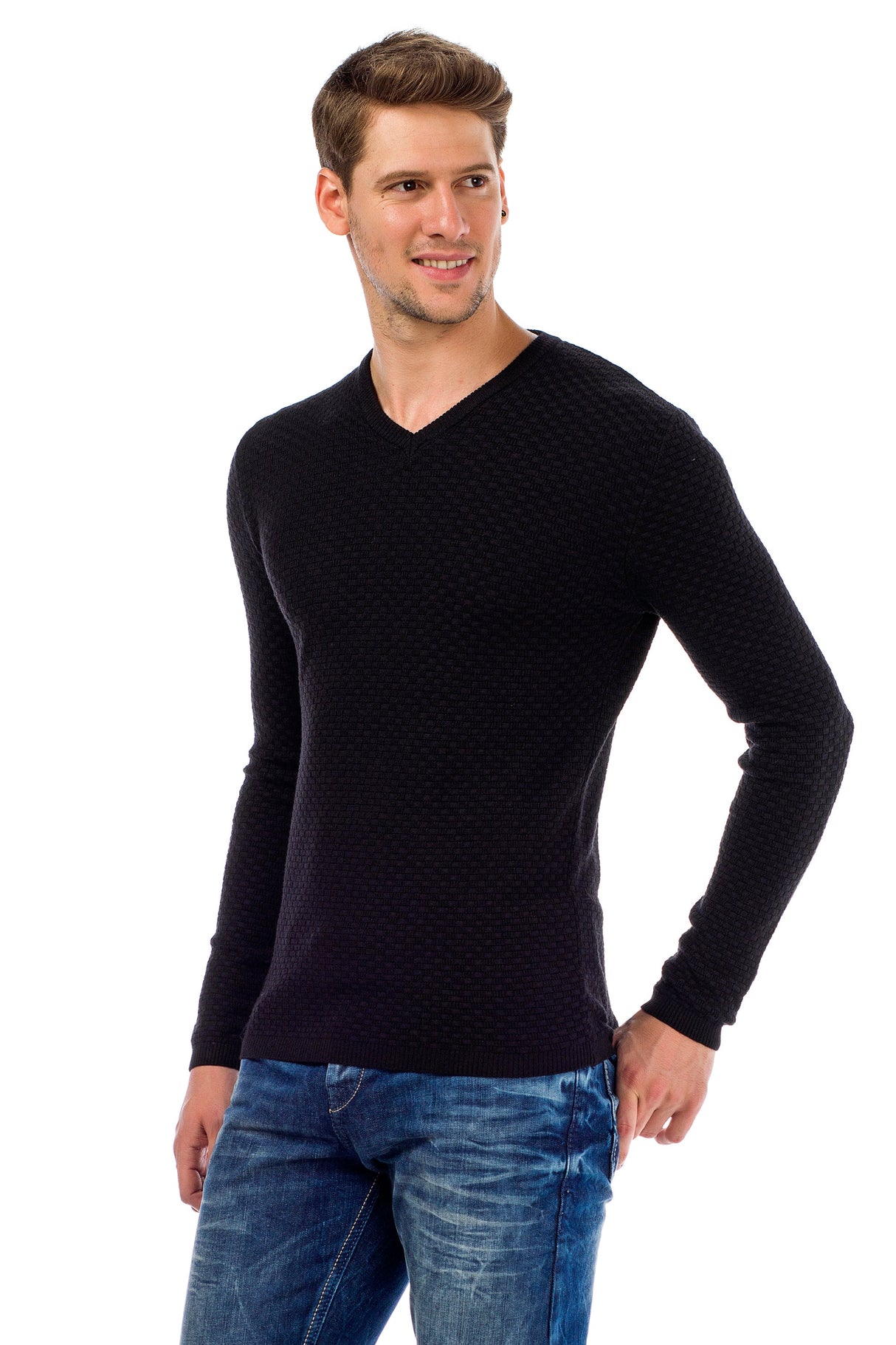 CP169 Men's Sweater – V-Neck Knit Sweater in a Modern Style