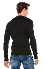 CP193 Men's knitted sweater with a sporty silhouette