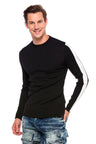 CP194 Men's knitted sweater with side contrast stripes