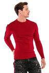 CP194 Men's knitted sweater with side contrast stripes