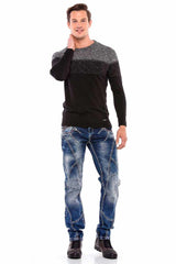 CP200 BLACK-GREY MEN'S SWEATER