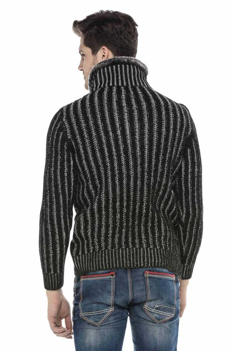 CP212 ECRU BLACK-GREY MEN'S SWEATER