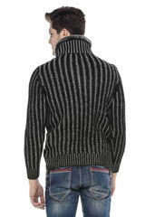 CP212 ECRU BLACK-GREY MEN'S SWEATER