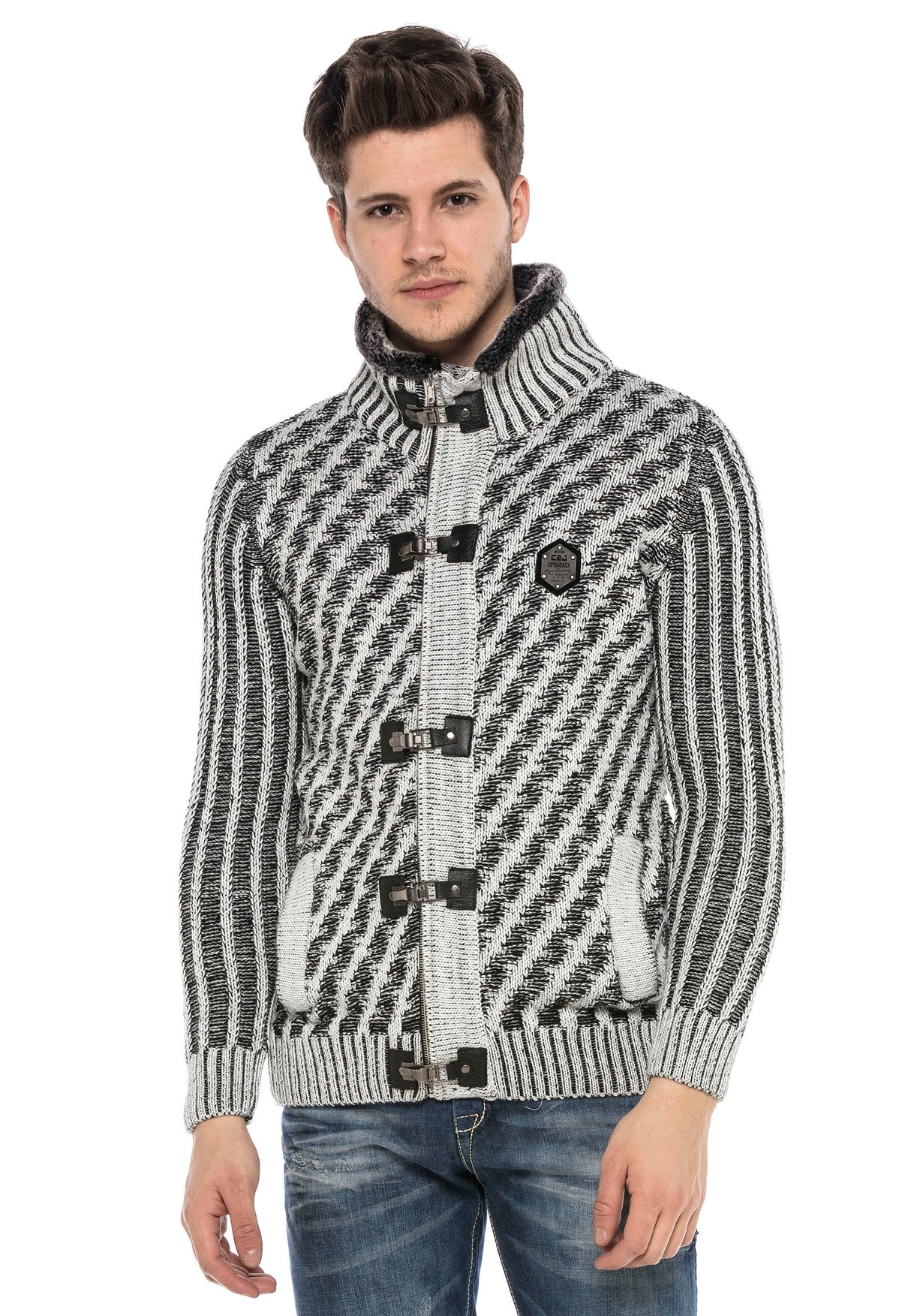CP213 GREY MEN'S SWEATER