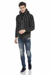 CP214 BLACK GRAY MEN'S SWEATER