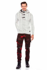 CP214 BLACK GRAY MEN'S SWEATER