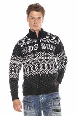 CP233 DARK BLUE MEN'S SWEATER