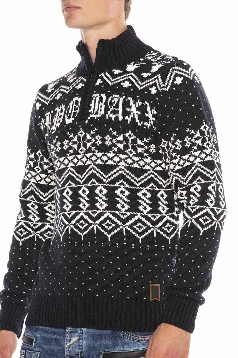 CP233 DARK BLUE MEN'S SWEATER