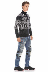 CP233 DARK BLUE MEN'S SWEATER