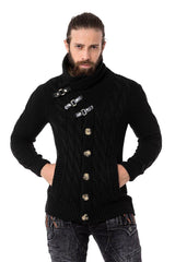 CP265 Men's knitted sweater with trendy shawl collar