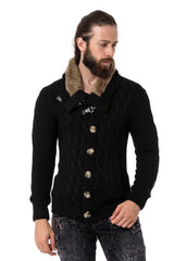 CP265 Men's knitted sweater with trendy shawl collar