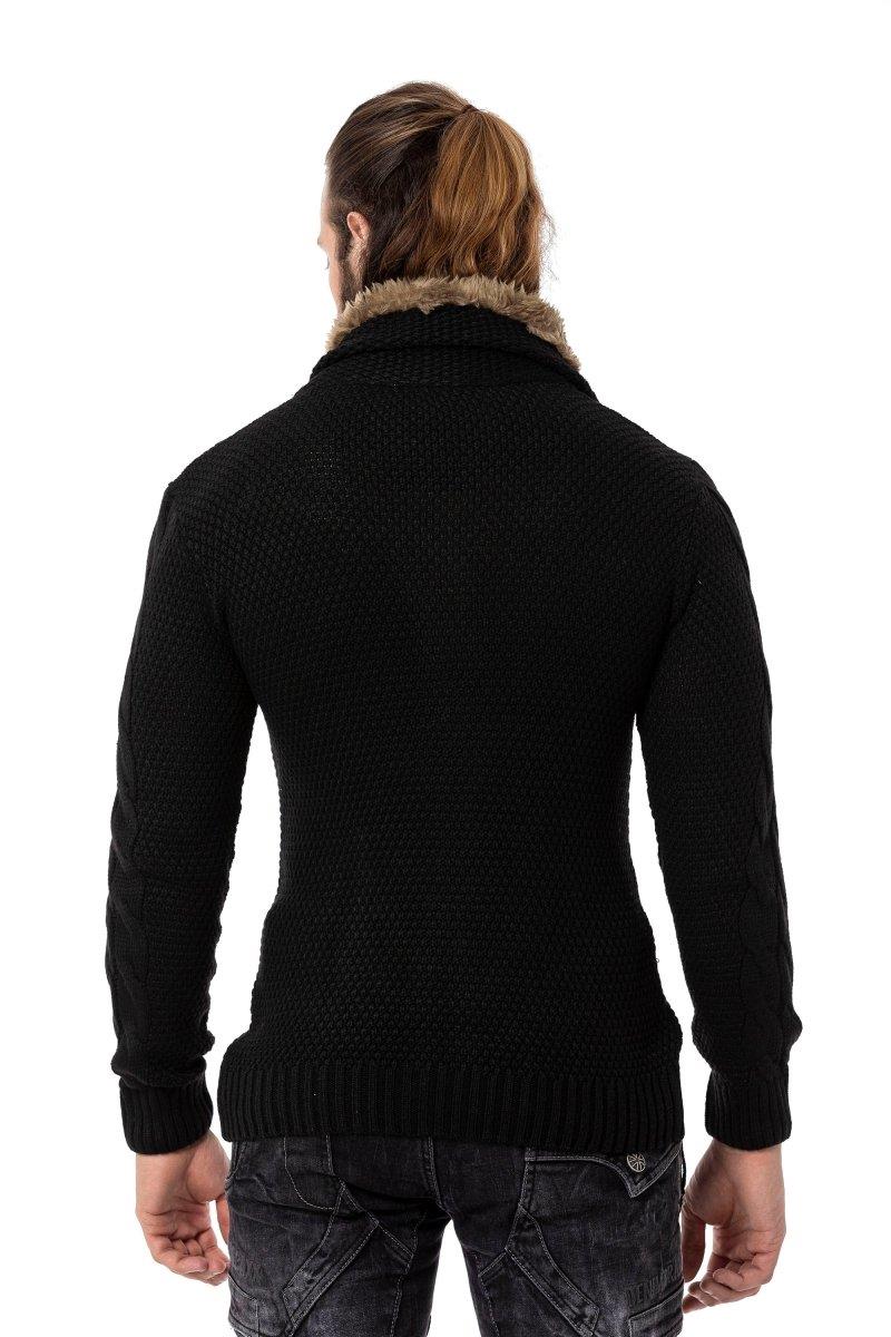 CP265 Men's knitted sweater with trendy shawl collar